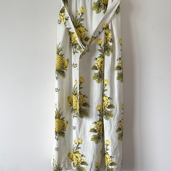 Tahari Pineapple Linen Blend Vintage Straples Midi  Dress - Picture 6 of 16